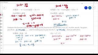 Algebra 1- Unit 3- #3 Function Notation