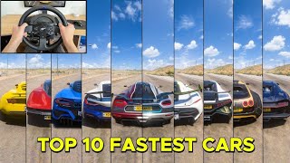 Top 10 Fastest Cars In Forza Horizon 5 | Steering Wheel Gameplay