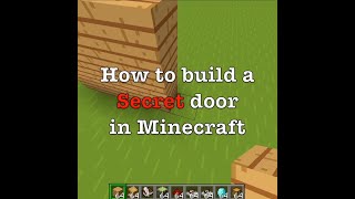 How to build a SECRET door in Minecraft tutorial
