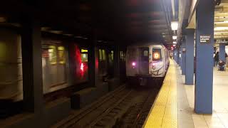 R68 #2628 (D) + R46 #5685-#5684 NIS leaving Broadway - Lafayette Streets