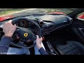 ferrari f8 spider pov test drive 0 150 km h accelerations tunnel downshifts