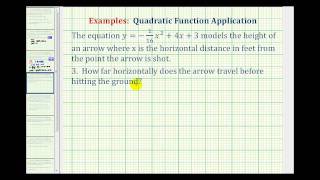Ex: Quadratic Function Application - Horizontal Distance and Vertical Height