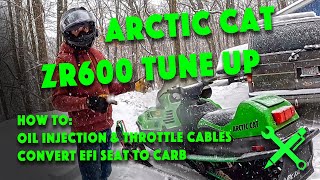 Cheap Snowmobile Project: 2000 Arctic Cat ZR600 How to Set Oil Injection \u0026 Adjust Carbs