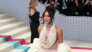 Kim Kardashian dripping in pearls at Met Gala