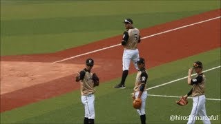 2018.07.07 北海道日本ハムファイターズ 中島卓也・大田泰示 キャッチボール中のやり取り