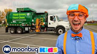 Blippi Recycles with Garbage Trucks | Blippi | Kids Songs | Moonbug Kids