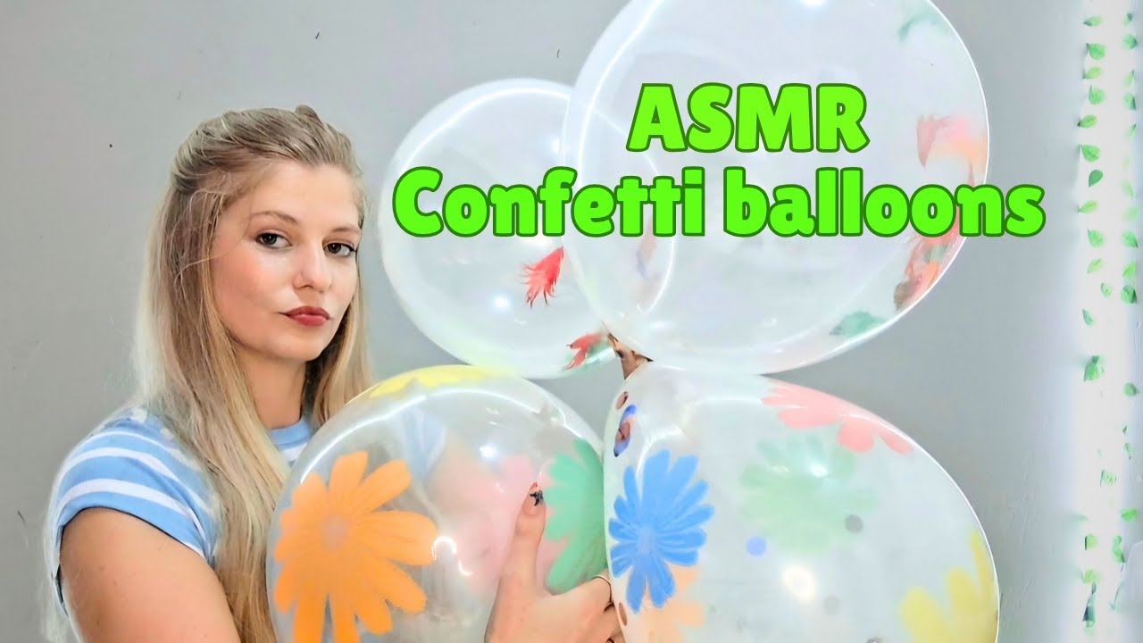 Asmr Inflating Tapping Different Confetti Balloons Youtube