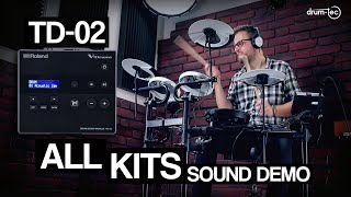 Roland TD-02 KV electronic drumkit: Playing ALL Kits sound demo by drum-tec