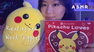 ASMR - Reading Pickachu Bedtime Story, Hard Cover Book, Wooden Sounds, Long Nails Tapping 😴