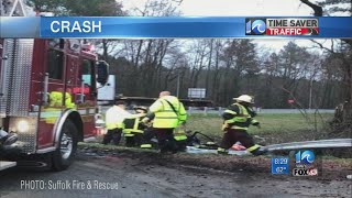 Two crashes happen within minutes on Route 58 in Suffolk near landfill
