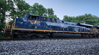 CSX 1836 RF\u0026P Heritage ES44AC Leads B795 through Terre Haute, IN! + More