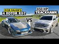 Rob Dahm’s 4 Rotor AWD RX-7 drag races 850hp Jeep Trackhawk!