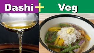 Dashi: Typical Japanese home cooking with Dashi and simple vegetable