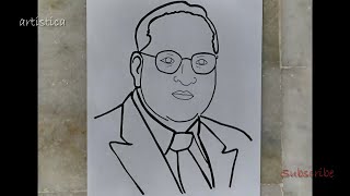 drawing of Dr B R Ambedkar for independence day | artistica