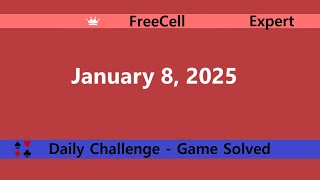 Microsoft Solitaire Collection | FreeCell Expert | January 8, 2025 | Daily Challenges