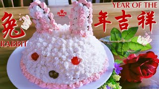 小兔子蛋糕，软萌可爱，祝您前🐰似锦🐇🌱 Rabbit New Year Cake!