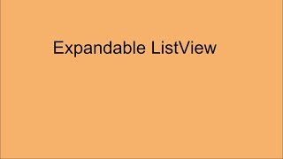 Expandable ListView