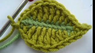 Hojas tejidas a Crochet paso a paso