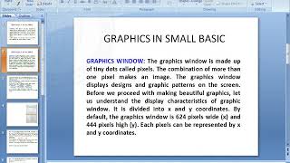 Lec#4 Graphics in small basic