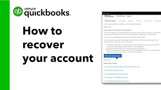 How to recover your QuickBooks Online account