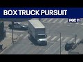 Pursuit: Armed robbery suspect in box truck leads LAPD on chase