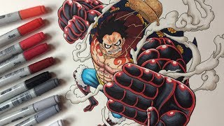 Drawing Monkey D Luffy Gear 2
