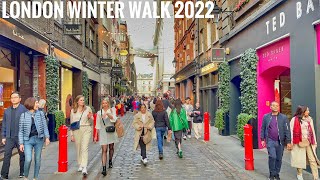 Walking Covent Garden London | Central London Winter Walk November 2022 - London Walk - 4k HDR