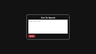 🗣️ Text to Speech App with HTML, CSS & JavaScript | SpeechSynthesis API Tutorial