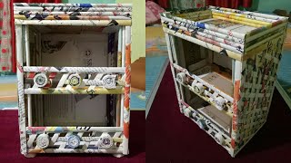 DIY Newspaper wall mount rack | Newspaper organizer | Newspaper craft idea