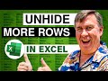 Excel - Easy How To Unhide Multiple Rows - Episode 2561d
