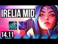 IRELIA vs FIZZ (MID) | 8 solo kills, 800+ games | BR Challenger | 14.11