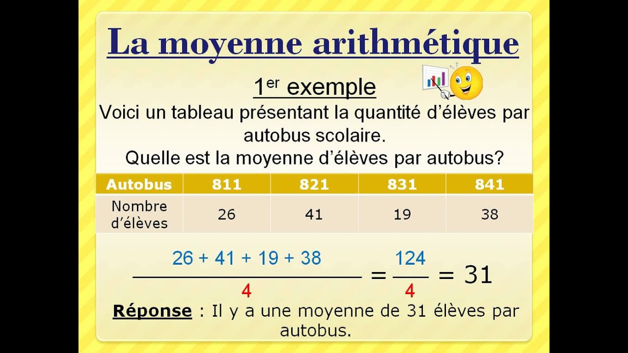 La Moyenne Arithmétique - YouTube