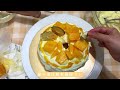 food vlog 甜點 dessert ep.5 芒果奶蓋蛋糕🥭🍰新手打鮮奶油會成功嗎