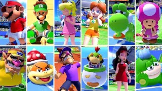 Mario Tennis Aces - All Characters Animations (Win, Loss & Special Shot)