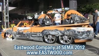 CRAZY Tandem Axle Pickup Truck Bedwood Western Mural at SEMA from Eastwood