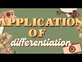 APPLICATION OF DIFFERENTIATION MAT183