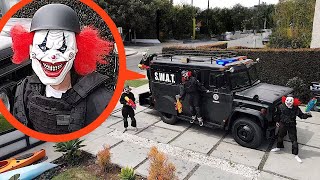 when you see clown police with a SWAT truck at your house RUN! (They took us to Clown Prison)