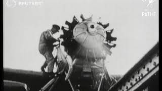 QUIRKY/AT SEA: German ship uses catapult-aeroplane system to speed trans-oceanic mails (1930)