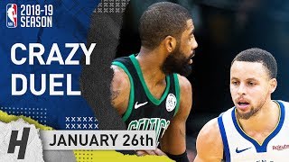 Steph Curry vs Kyrie Irving CRAZY Duel Highlights Warriors vs Celtics 2019.01.26 - 32 Pts For Kyrie!