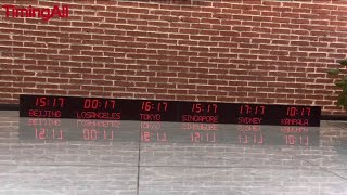8 time zone display, programmble city name world clock