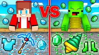 Mikey EMERALD vs JJ DIAMOND Secret Items Mine Battle in Minecraft (Maizen)