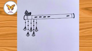 Pencil drawing Krishna flute| How to draw krishna flute| @karabiartsacademy6921
