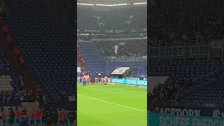 Schalke :Darmstadt 98 2:4 Siegesfeier in Fankurve