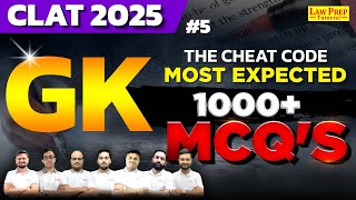 CLAT 2025 | GK 1000+ Most Imp. MCQs | Most Important GK & Current Affairs MCQs for CLAT 2025 | #5