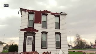 Video shows aftermath of severe and damaging storms in Lena, Illinois