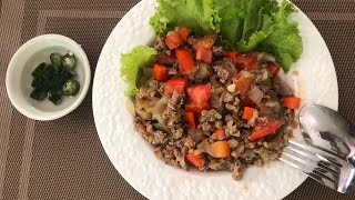 Fried noodle in minced beef sauce 🍲 by Pijta ก๋วยเตี๋ยวเนื้อสับ ::