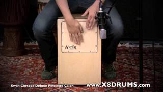 NEW! Swan Percussion Corsoba Cajon Deluxe, Pinstripe (SPCSPS) - X8 Drums