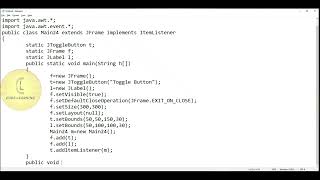 Java | Swing class 'JToggleButton - add ItemListener #2' | CodeLearning