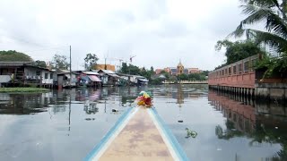 バンコクの運河タクシーで、プラカノン運河を遡る。（字幕onにして観てください）bangkok boat 2012