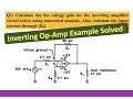 Calculating Voltage Gain and Input Current of an Inverting Operational Amplifier Circuit | Example